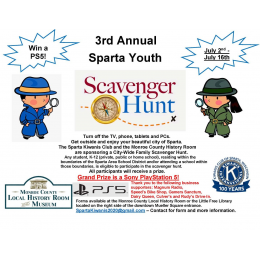 3rd Annual Sparta Youth Scavenger Hunt Begins July 2