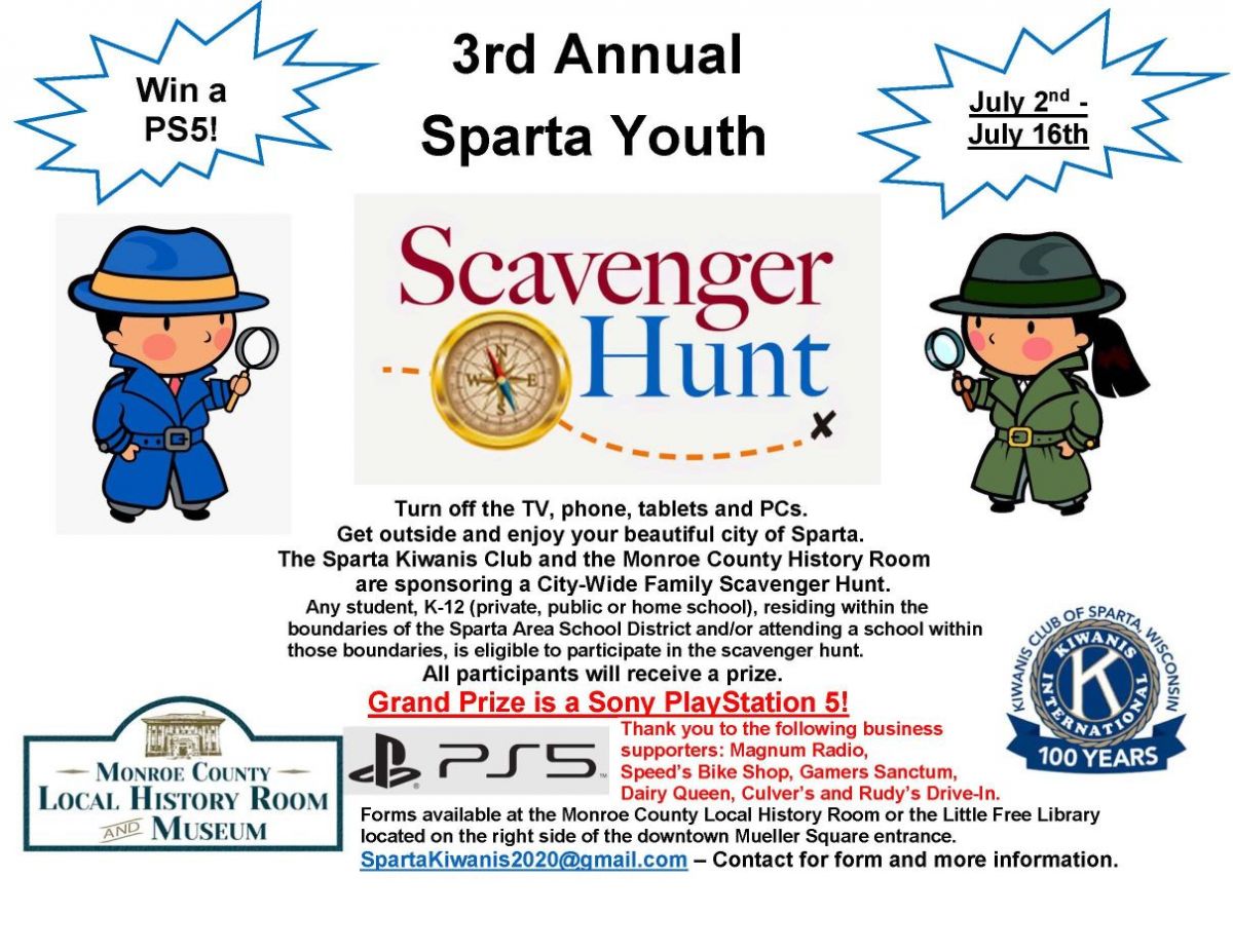 3rd Annual Sparta Youth Scavenger Hunt Begins July 2