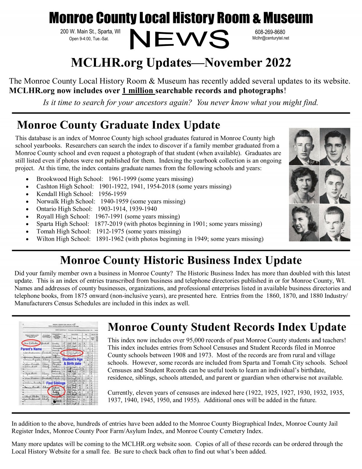 MCLHR.org Updated; Nearly 40,000 Entries Added