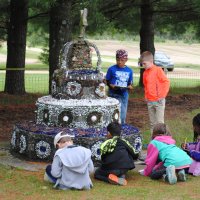 Area students participate in hands-on educational programming at the Wegner Grotto provided by the Local History Room.