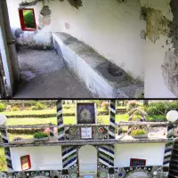 Before (top) and After (bottom) photos of the interior of the "Peace Monument" after the walls were re-plastered and the wood frames of both windows were replaced and repainted. Before (top) and After (bottom) photos of the interior of the "Peace Monument" after the walls were re-plastered and the wood frames of both windows were replaced and repainted.