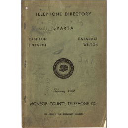 Sparta Telephone Directory (1952)