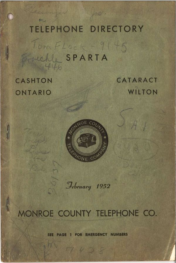 Sparta Telephone Directory (1952)