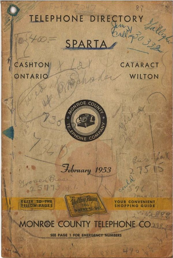 Sparta Telephone Directory (1953)