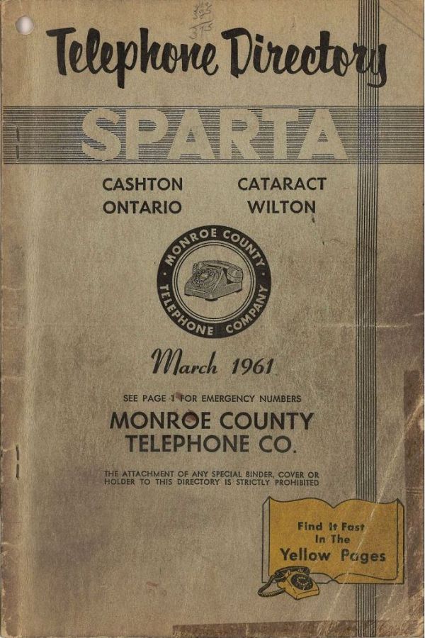 Sparta Telephone Directory (1961)