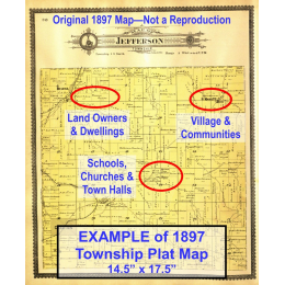 1897 Township Maps - ORIGINAL - Suitable for Framing