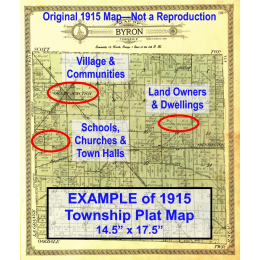 1915 Township Maps - ORIGINAL - Suitable for Framing