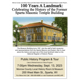 Free Public Program to Celebrate the History of the Former Sparta Masonic Temple Building