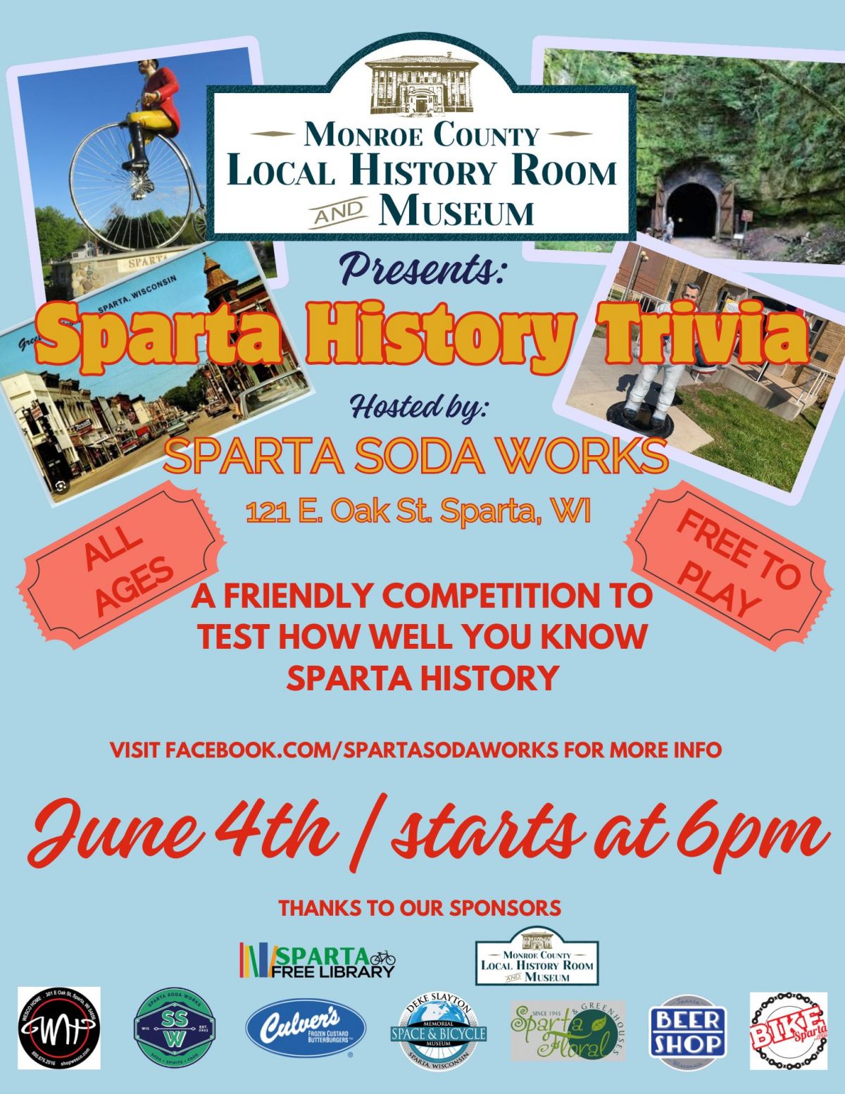 Sparta History Trivia June 4 at Sparta Soda Works