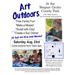Art Outdoors at Wegner Grotto, August 23 from 10-3