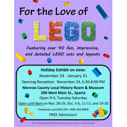 "For the Love of LEGO" Exhibit Opens November 24 at History Room