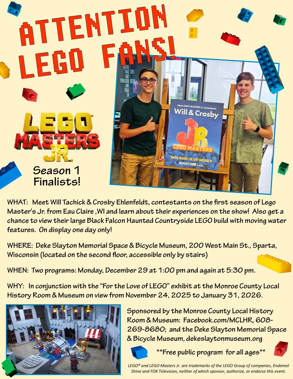 LEGO Masters Jr. Season 1 Finalists at History Room December 29