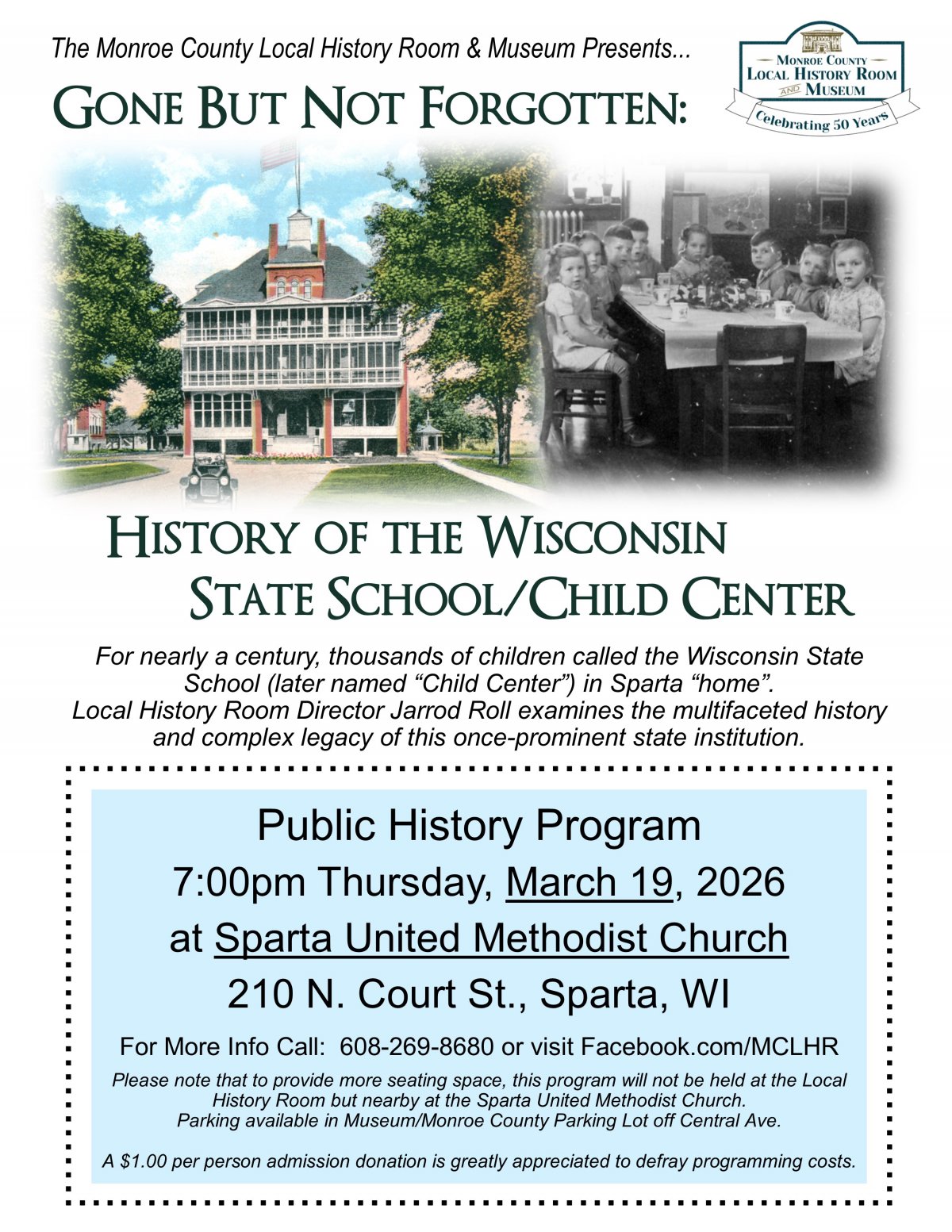 Local History Room Program to Explore History of Wisconsin State School/Child Center